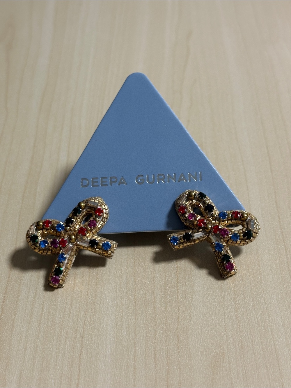 Deepa Gurnani Elsa Bow-Shaped Earrings